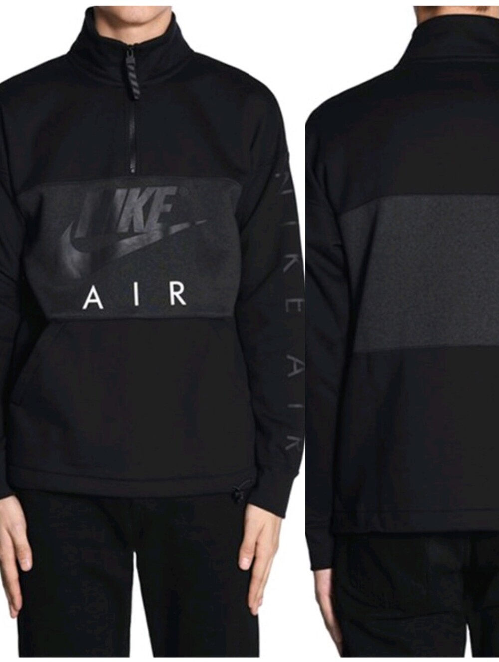 {M} NWT Nike Air Sportswear Mens Half Zip Sweatshirt Hoodie Black Anthracite
